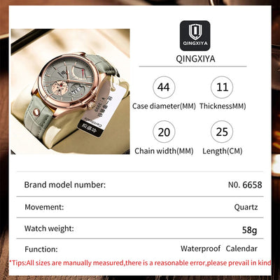Aurora Meridian Chrono Watch With Leather Strap Premier
