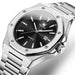 Stainless Steel Quartz Wristwatch with Date Display - Silver Black
