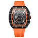 Watch Square Chronograph Masterpiece with Luminous Dial - Orange