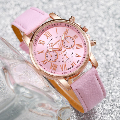 Heart Charm Watch Set With Rhinestone Jewelry Gemstone