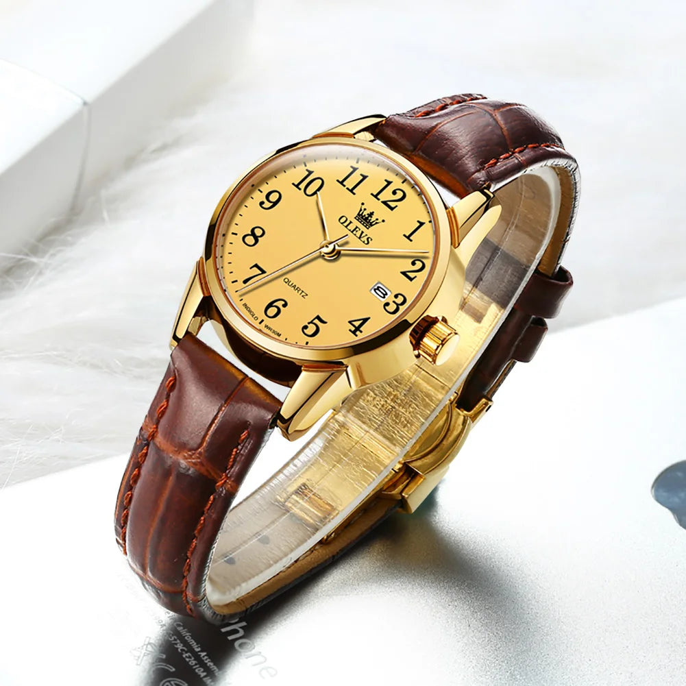 Quartz Watch with Date Window Classic Dial Design