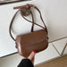 Compact PU Leather Flap Crossbody Bag Everyday Use - Brown V2
