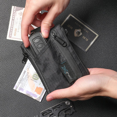 Five Pocket EDC Wallet with Zippered Pouches for Cards