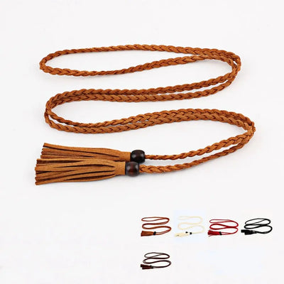 Braided Tassel Belt for Dress Cinch Bohemian Style