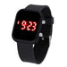 Digital LED Square Watch with Adjustable Strap - Black Black