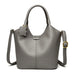 Handbag Soft Leather Microfiber Casual Tote Bag - Deep Grey