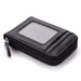 Card Wallet with Zipper And ID Window Minimal - Black