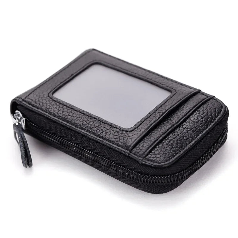 Card Wallet with Zipper And ID Window Minimal