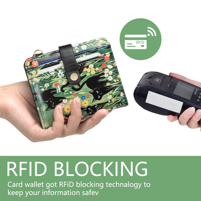 Wallet Slim Card Holder with Cat Pattern RFID Blocking - WO2MEN