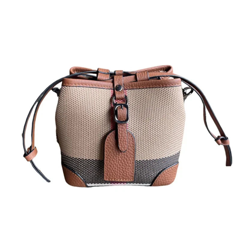 Buckle Satchel With Crossbody Strap And Contrast Trim
