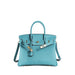 Lock Buckle Pebbled Tote With Structured Silhouette - Macaron