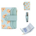 Bear Print Wallet with Card Slots and Zipper Closure - Blue