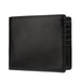 Slim Leather Wallet with Cash Compartments Card Holders - Black