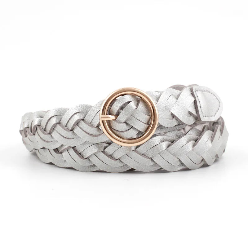 Lux Braided Belt with O Ring Buckle for Women