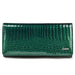 Alligator Pattern Long Wallet with Zipper Back Pocket - Green