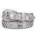 Rhinestone Skull Belt Western Cowgirl with Buckle - Silvery
