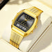 Watch Dual Display Quartz Timepiece for Everyday Use - Gold Black