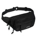 Large Waist Pack with Seven Zipper Pockets Crossbody - Black