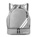 Drawstring Gym Backpack with Bottom Zipper Closure - Grey V2