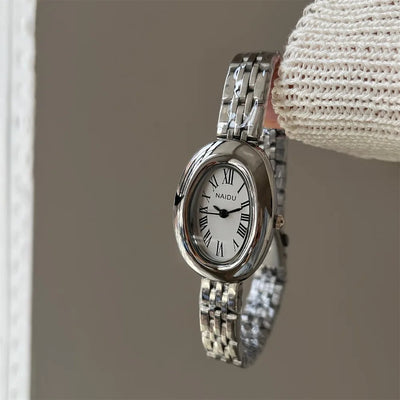 Oval Dial Watch with Adjustable Strap for Women