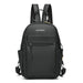 Backpack with Front Zipper Pocket And Crossbody Strap - Black