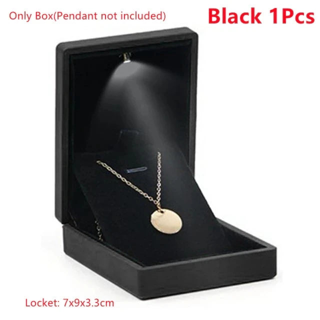 Elegant LED Velvet Jewelry Box for Proposals and Gifts