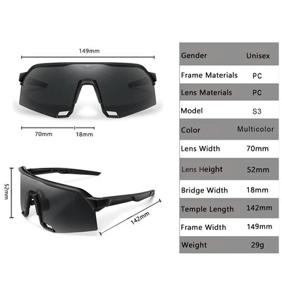 Sunglasses Oversize Shield Windproof Riding Cycling