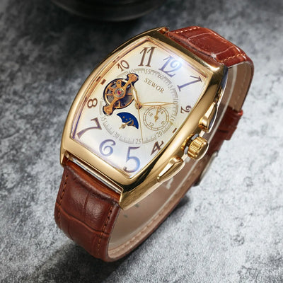 Moonphase Tourbillon Watch Open Heart Dial Calibre