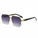 Sunglasses Rimless Square Double Bridge Gradient UV400 - Gradient Gray
