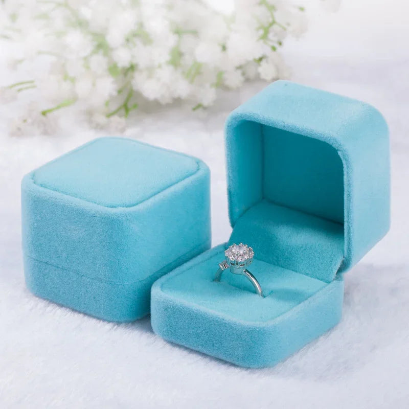Ring Storage Box with Cushioned Interior Organizer