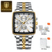 Square Chronograph Timepiece With Luminous Hands Plus - Gold White