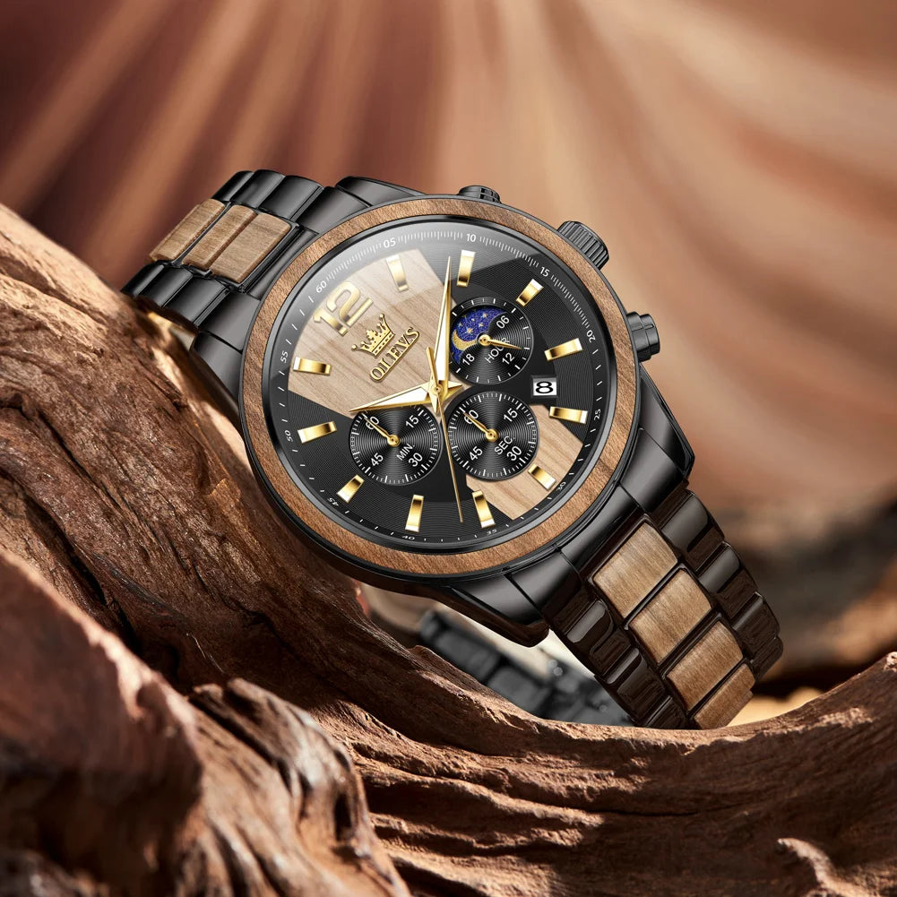 Chronograph Wristwatch with Moon Phase and Date