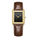 Rectangular Quartz Watch with Leather Strap Timeless - Gold Brown V2