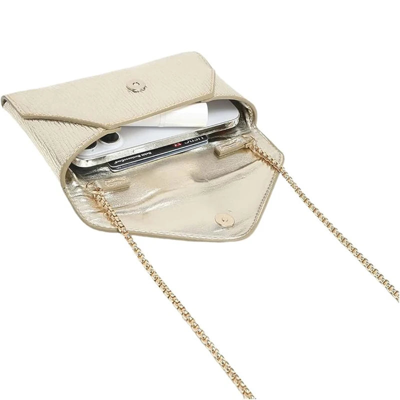 Square Envelope Crossbody Bag with Chain Strap