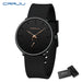 Elegant Round Quartz Watch With Sub Second Dial Aura - Black Rose