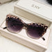 Cat Eye Sunglasses UV400 Mirror Lenses Classic - Leopard Trans