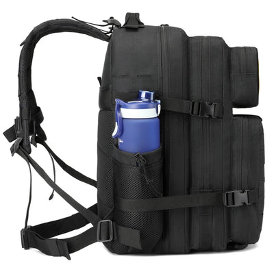 Mens 45L Molle Backpack for Outdoor Hiking Bottle Stand
