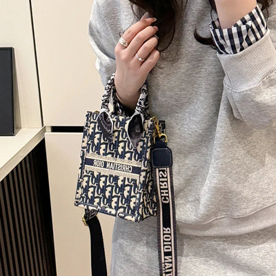 Monogram Mini Handbag with Dual Carry Straps Crossbody