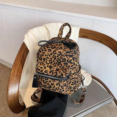 Leopard Print Backpack for Everyday City Travel Style - WO2MEN