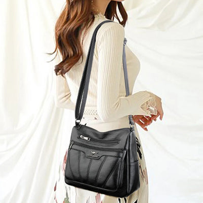 Shoulder Crossbody Bag with Front Zipper Pockets