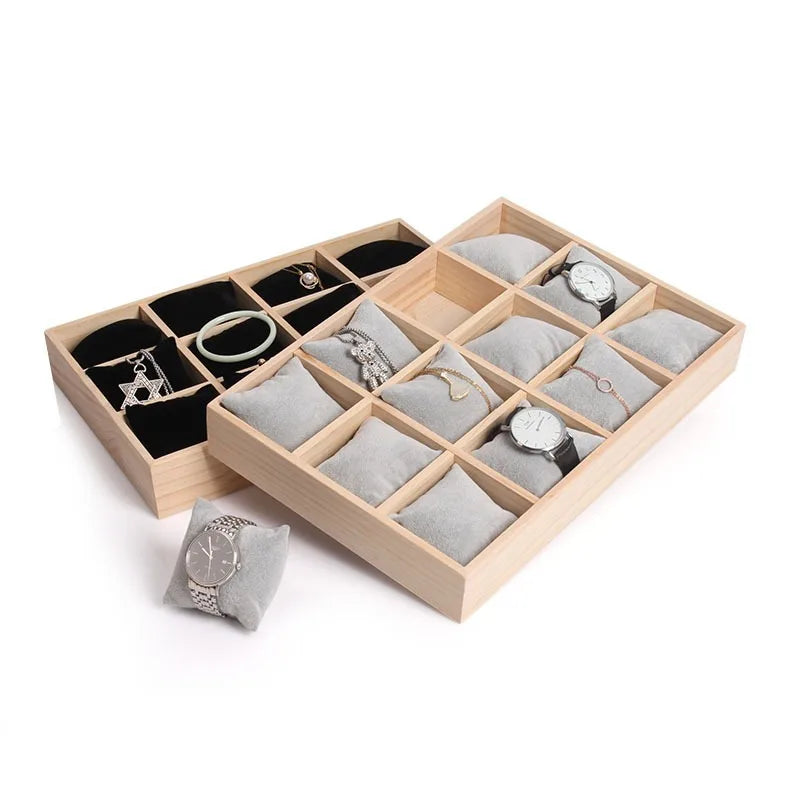 Jewelry Storage Tray with 12 Compartments And Cushions