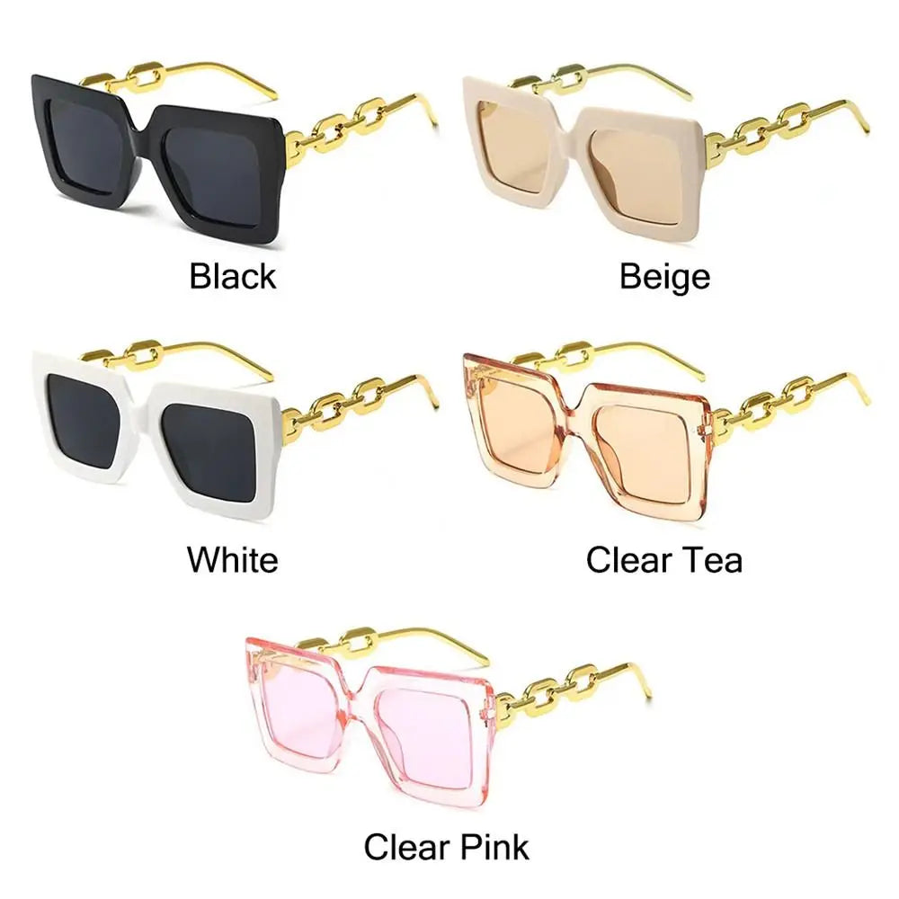 Oversized Square Sunglasses UV400 Protection Retro