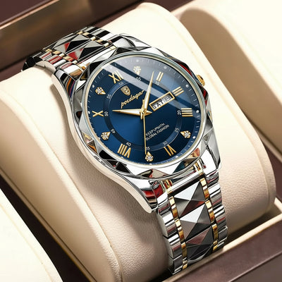 Watch with Luminous Dial and Day Date Window Elegance - WO2MEN