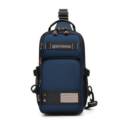 Chest Bag Crossbody With Multiple Pockets for Travel - Blue