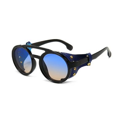 Steampunk Shields Sunglasses Leather Side UV400 Lens