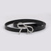 Bowknot Buckle Belt for Casual Everyday Wear Accessory - Black Silver