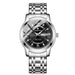 Watch Two Tone Bracelet Timepiece With Crystal Accents - Silver Black
