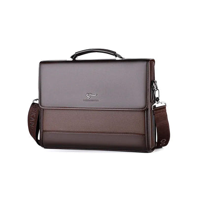 Professional Laptop Briefcase With Front Flap Pocket - Brown