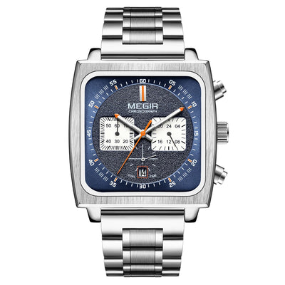 Square Dial Chronograph Quartz Wristwatch Date