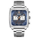 Square Dial Chronograph Quartz Wristwatch Date - Steel Blue